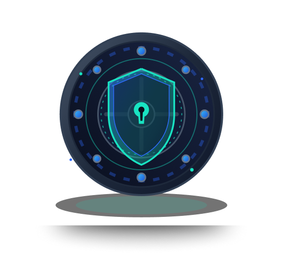 Your Funds and Data Protected 3D Shield Artwork